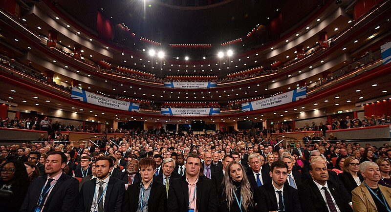 A crowd of Conservative Members attending the Conservative Party Conference